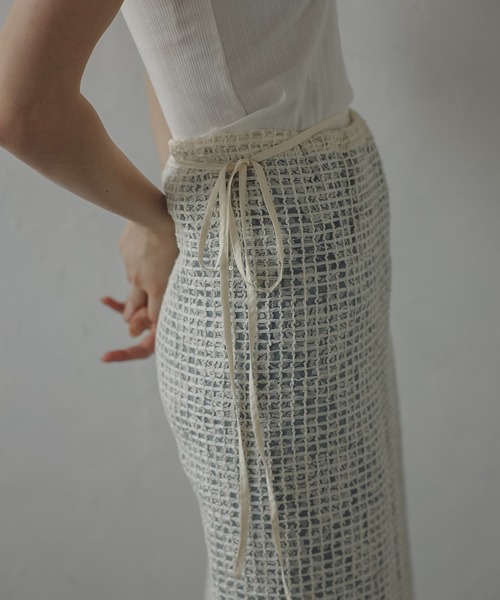 MINERTE】flip-sequin wrap skirt / スパンコールラップスカート
