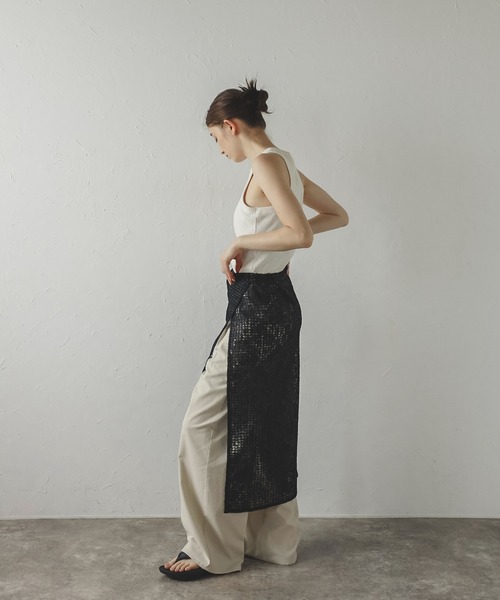 パソドブレ　ラップスカート MINERTE】flip-sequin wrap skirt / スパンコールラップスカート