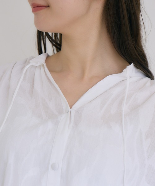 KATHARINE ROSS（キャサリンロス）の「【KATHARINE ROSS】インド綿100% カットジャカードハシゴレースブラウス（シャツ/ブラウス・レディース・ブラック/ベージュ/アイボリー/ブルー・MEDIUM）」の14枚目の写真