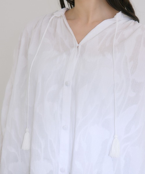 KATHARINE ROSS（キャサリンロス）の「【KATHARINE ROSS】インド綿100% カットジャカードハシゴレースブラウス（シャツ/ブラウス・レディース・ブラック/ベージュ/アイボリー/ブルー・MEDIUM）」の15枚目の写真