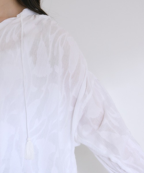 KATHARINE ROSS（キャサリンロス）の「【KATHARINE ROSS】インド綿100% カットジャカードハシゴレースブラウス（シャツ/ブラウス・レディース・ブラック/ベージュ/アイボリー/ブルー・MEDIUM）」の16枚目の写真