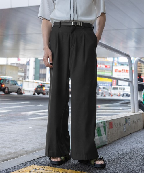 3.3 Field Trip (3.3フィールドトリップ)の「3.3 Field Trip/ワイドスラックスパンツ(スラックス・メンズ・ブラック/グレー・MEDIUM/LARGE)」の2枚目の写真