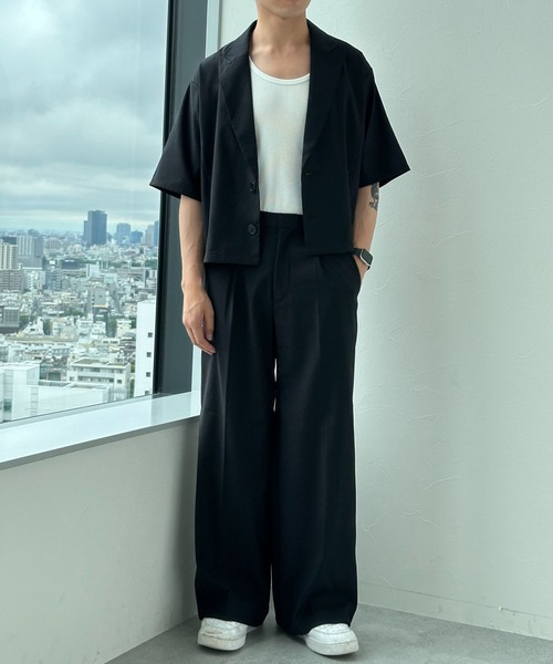 3.3 Field Trip (3.3フィールドトリップ)の「3.3 Field Trip/ワイドスラックスパンツ(スラックス・メンズ・ブラック/グレー・MEDIUM/LARGE)」の3枚目の写真