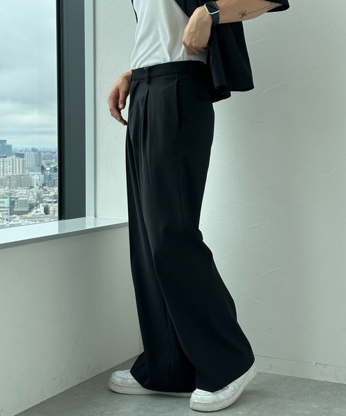 3.3 Field Trip (3.3フィールドトリップ)の「3.3 Field Trip/ワイドスラックスパンツ(スラックス・メンズ・ブラック/グレー・MEDIUM/LARGE)」の5枚目の写真