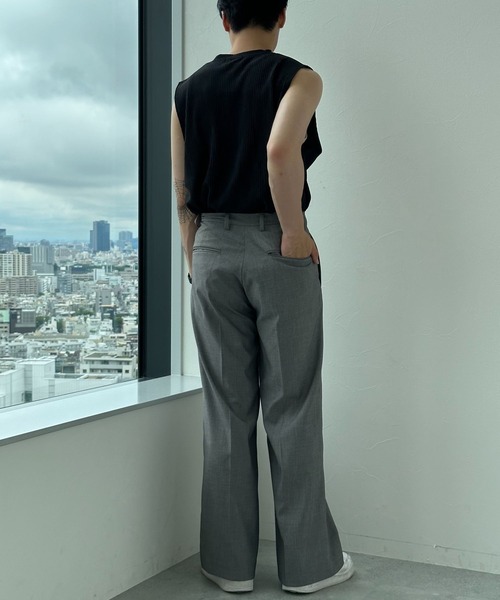3.3 Field Trip (3.3フィールドトリップ)の「3.3 Field Trip/ワイドスラックスパンツ(スラックス・メンズ・ブラック/グレー・MEDIUM/LARGE)」の8枚目の写真