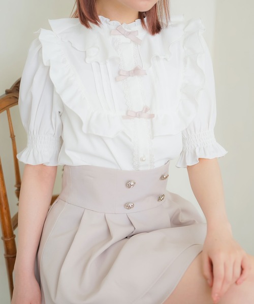 DearMyLoveRose(ディアマイラブローズ)の「トリプルリボンヨークフリルブラウス(シャツ/ブラウス・レディース・ラベンダー/ブラック/ホワイト/ベビーピンク・3L/LL/LARGE/MEDIUM/SMALL)」の9枚目の写真