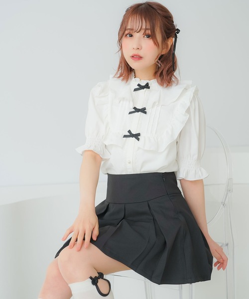 DearMyLoveRose(ディアマイラブローズ)の「トリプルリボンヨークフリルブラウス(シャツ/ブラウス・レディース・ラベンダー/ブラック/ホワイト/ベビーピンク・3L/LL/LARGE/MEDIUM/SMALL)」の14枚目の写真