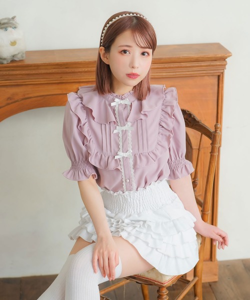 DearMyLoveRose(ディアマイラブローズ)の「トリプルリボンヨークフリルブラウス(シャツ/ブラウス・レディース・ラベンダー/ブラック/ホワイト/ベビーピンク・3L/LL/LARGE/MEDIUM/SMALL)」の19枚目の写真