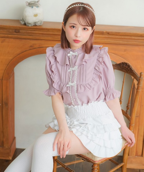 DearMyLoveRose(ディアマイラブローズ)の「トリプルリボンヨークフリルブラウス(シャツ/ブラウス・レディース・ラベンダー/ブラック/ホワイト/ベビーピンク・3L/LL/LARGE/MEDIUM/SMALL)」の21枚目の写真