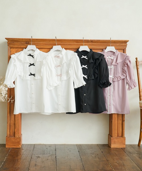 セール】トリプルリボンヨークフリルブラウス（シャツ/ブラウス