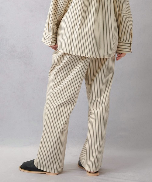 Lull（ルル）の「【Lull / ルル】セットアップ対応 / ストライプ柄パジャマパンツ（その他パンツ・レディース・クリーム/サックスブルー/ネイビー・ONESIZE）」の6枚目の写真