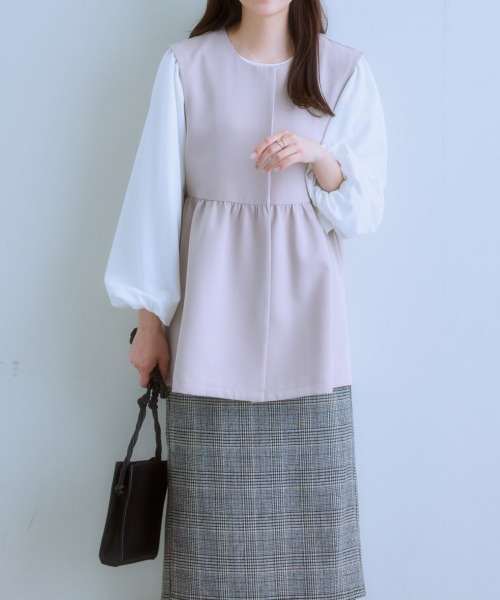 7days Life Styling（セブンデイズライフスタイリング）の「ダブルクロスペプラムジレ（ベスト・レディース・チャコール/ベージュ/ネイビー・LL/L/M/S）」の15枚目の写真