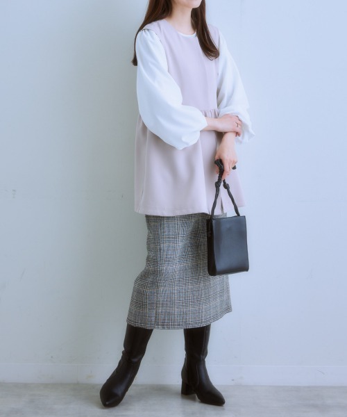 7days Life Styling（セブンデイズライフスタイリング）の「ダブルクロスペプラムジレ（ベスト・レディース・チャコール/ベージュ/ネイビー・LL/L/M/S）」の16枚目の写真