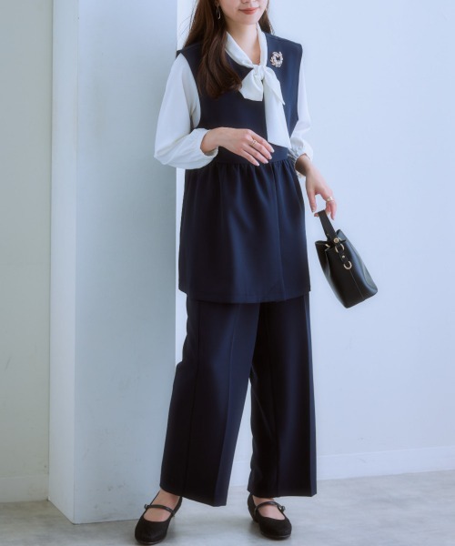 7days Life Styling（セブンデイズライフスタイリング）の「ダブルクロスペプラムジレ（ベスト・レディース・チャコール/ベージュ/ネイビー・LL/L/M/S）」の21枚目の写真