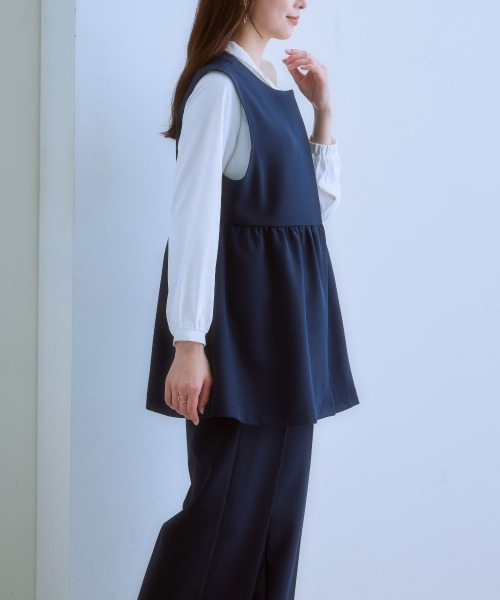 7days Life Styling（セブンデイズライフスタイリング）の「ダブルクロスペプラムジレ（ベスト・レディース・チャコール/ベージュ/ネイビー・LL/L/M/S）」の20枚目の写真