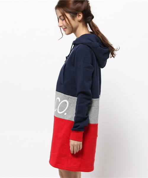 X-girl（エックスガール）の「SPORTY SWEAT DRESS（ワンピース・レディース・グリーン/ネイビー/アッシュ・1/2）」の10枚目の写真