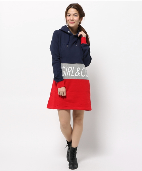 X-girl（エックスガール）の「SPORTY SWEAT DRESS（ワンピース・レディース・グリーン/ネイビー/アッシュ・1/2）」の12枚目の写真