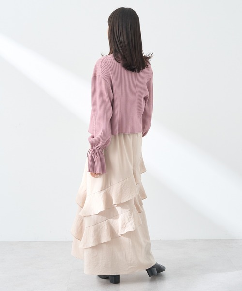 earth music&ecology（アースミュージックアンドエコロジー）の「ラッフルティアードキャミワンピース（ワンピース・レディース・ピンク/ベージュ/ブラック・FREE）」の10枚目の写真