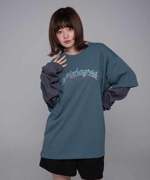 tシャツ 「mahagrid/マハグリッド」 SYMBOL LAYERED LS TEE/シンボルレイヤード長袖Ｔシャツ レディース メンズ mahagrid/マハグリッド』 SYMBOL LAYERED LS TEE/シンボル