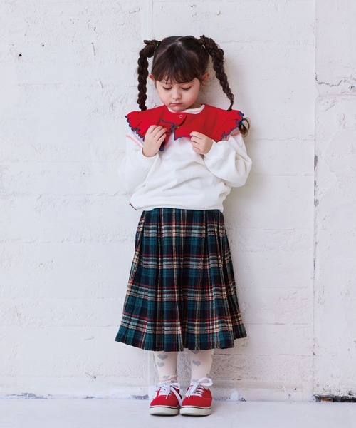 BIG FIELD（ビッグフィールド）の「ウラケスクエアカラー（付け襟・キッズ・チャコール/レッド・M/S）」の6枚目の写真