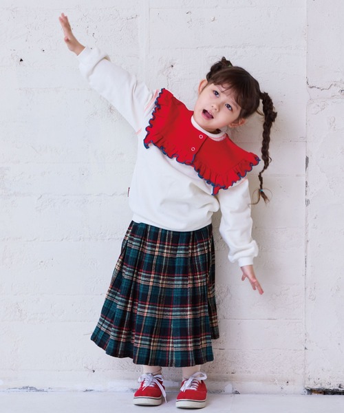 BIG FIELD（ビッグフィールド）の「ウラケスクエアカラー（付け襟・キッズ・チャコール/レッド・M/S）」の7枚目の写真