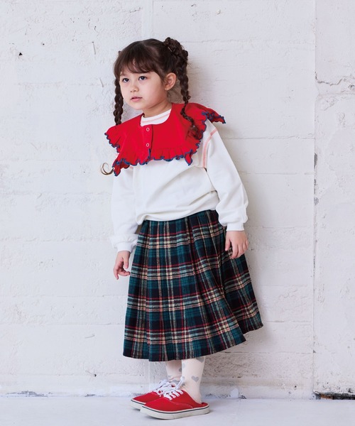 BIG FIELD（ビッグフィールド）の「ウラケスクエアカラー（付け襟・キッズ・チャコール/レッド・M/S）」の8枚目の写真