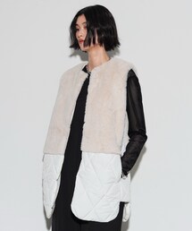 GALLEST | キルティングフェイクファードッキングジレ(その他アウター)