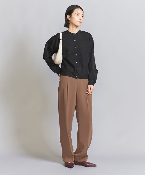 BEAUTY&YOUTH UNITED ARROWS（ビューティーアンドユースユナイテッドアローズ）の「ナイロン ブライトシアー クルーネック カーディガン（カーディガン/ボレロ・レディース・イエロー/ブラック/ライラック・FREE）」の7枚目の写真