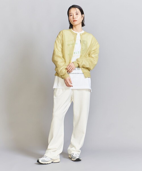 BEAUTY&YOUTH UNITED ARROWS（ビューティーアンドユースユナイテッドアローズ）の「ナイロン ブライトシアー クルーネック カーディガン（カーディガン/ボレロ・レディース・イエロー/ブラック/ライラック・FREE）」の10枚目の写真
