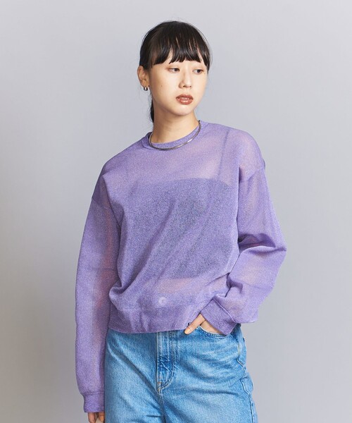 BEAUTY&YOUTH UNITED ARROWS（ビューティーアンドユースユナイテッドアローズ）の「ナイロン ブライトシアー クルーネック カーディガン（カーディガン/ボレロ・レディース・イエロー/ブラック/ライラック・FREE）」の14枚目の写真