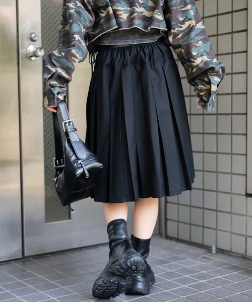 セール】WEGO/ベルト付プリーツミドルスカート（スカート