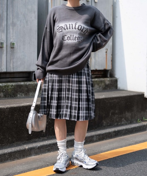 WEGO（ウィゴー）の「WEGO/ベルト付プリーツミドルスカート（スカート・レディース・ブルー系その他2/杢グレー/ブラック系その他2/ブラック・FREE）」の16枚目の写真