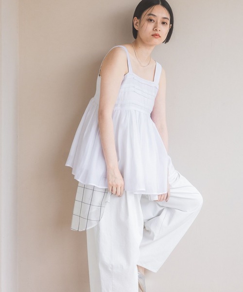 A part by（アパートバイ）の「シアーペプラムキャミ（シャツ/ブラウス・レディース・ブラック/アイボリー/ブラウン・FREE）」の19枚目の写真