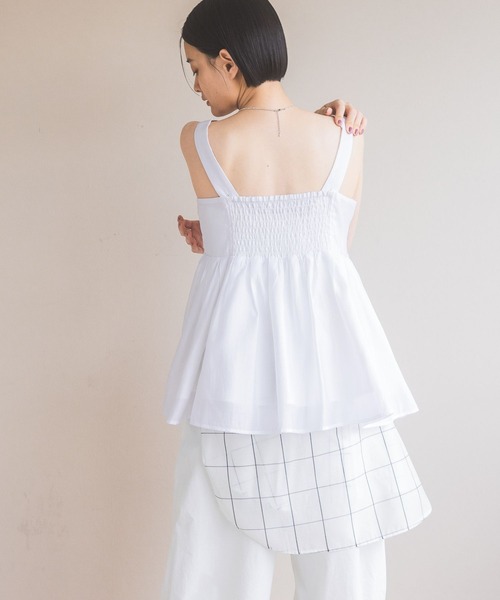 A part by（アパートバイ）の「シアーペプラムキャミ（シャツ/ブラウス・レディース・ブラック/アイボリー/ブラウン・FREE）」の22枚目の写真