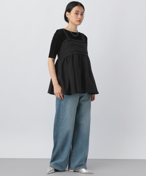 A part by（アパートバイ）の「シアーペプラムキャミ（シャツ/ブラウス・レディース・ブラック/アイボリー/ブラウン・FREE）」の5枚目の写真