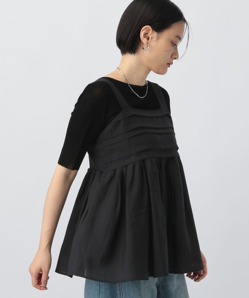 A part by（アパートバイ）の「シアーペプラムキャミ（シャツ/ブラウス・レディース・ブラック/アイボリー/ブラウン・FREE）」の6枚目の写真