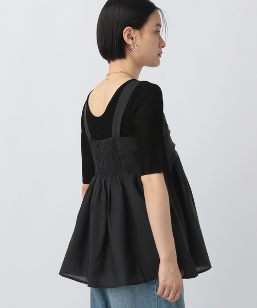 A part by（アパートバイ）の「シアーペプラムキャミ（シャツ/ブラウス・レディース・ブラック/アイボリー/ブラウン・FREE）」の7枚目の写真