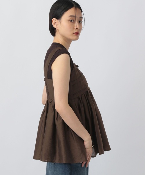 A part by（アパートバイ）の「シアーペプラムキャミ（シャツ/ブラウス・レディース・ブラック/アイボリー/ブラウン・FREE）」の12枚目の写真