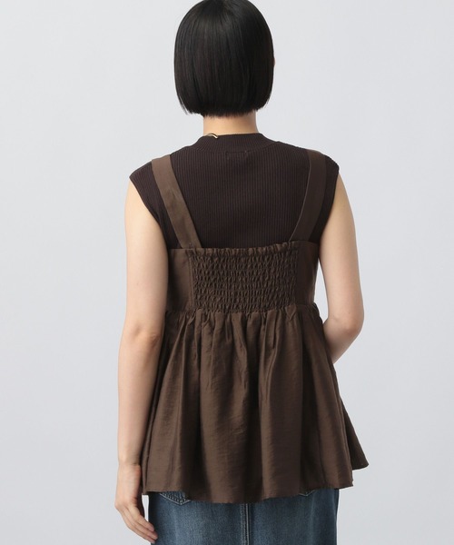 A part by（アパートバイ）の「シアーペプラムキャミ（シャツ/ブラウス・レディース・ブラック/アイボリー/ブラウン・FREE）」の13枚目の写真