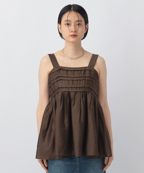 A part by（アパートバイ）の「シアーペプラムキャミ（シャツ/ブラウス・レディース・ブラック/アイボリー/ブラウン・FREE）」の14枚目の写真