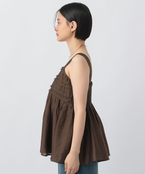 A part by（アパートバイ）の「シアーペプラムキャミ（シャツ/ブラウス・レディース・ブラック/アイボリー/ブラウン・FREE）」の15枚目の写真