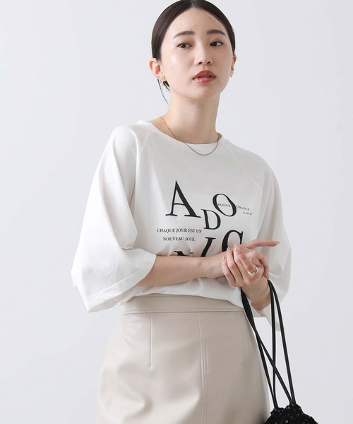 Gready Brilliant（グレディブリリアン）の「ＡＤＯＮＩＳラグラン７分カットソー（Tシャツ/カットソー・レディース・チャコールグレー/オフホワイト/グレイッシュベージュ・38）」の8枚目の写真