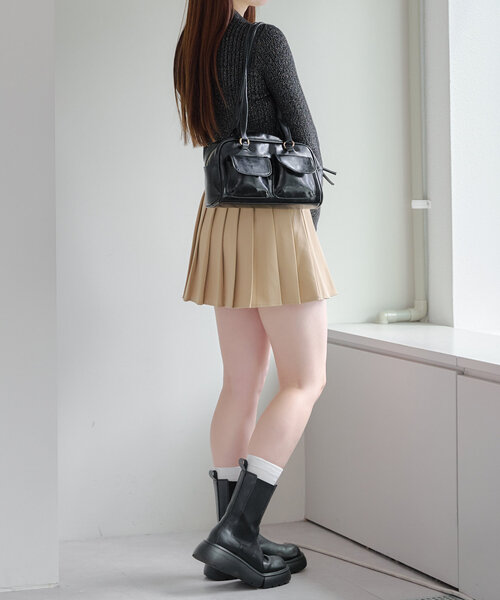 continuer de NICE CLAUP（コンティニューデナイスクラップ）の「ラメケーブルWジップカーデ（ニット/セーター・レディース・ピンク/ブラック/アイボリー/モカ・FREE）」の8枚目の写真