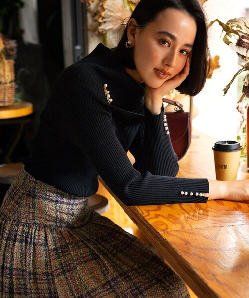 【セール】ELENAオフショル風 ニットプルオーバー（ニット/セーター）｜組曲（クミキョク）