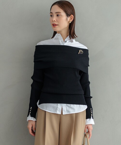 【セール】ELENAオフショル風 ニットプルオーバー（ニット/セーター）｜組曲（クミキョク）