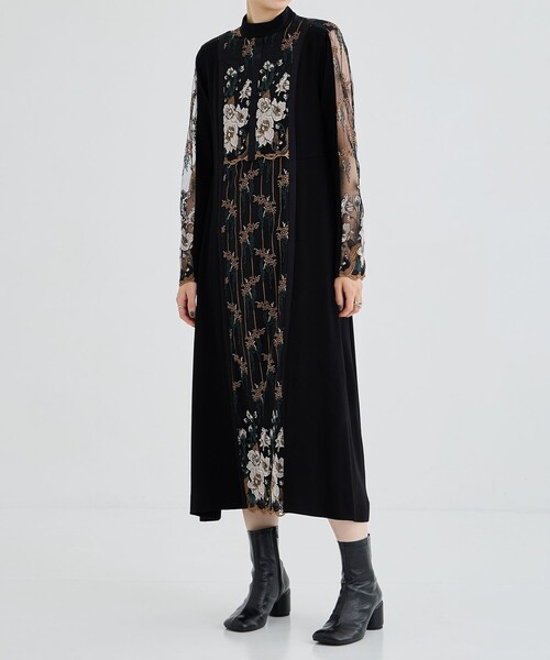 MURRAL(ミューラル)の「【MURRAL/ミューラル】Framed flower lace dress(ワンピース・レディース・ブラック/ネイビー・1/000)」の3枚目の写真
