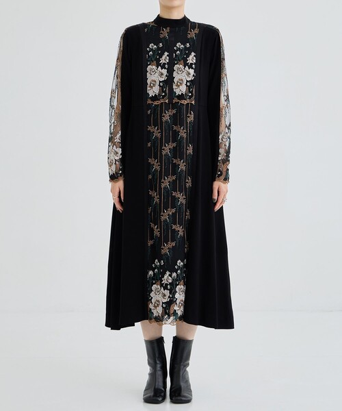 MURRAL(ミューラル)の「【MURRAL/ミューラル】Framed flower lace dress(ワンピース・レディース・ブラック/ネイビー・1/000)」の5枚目の写真