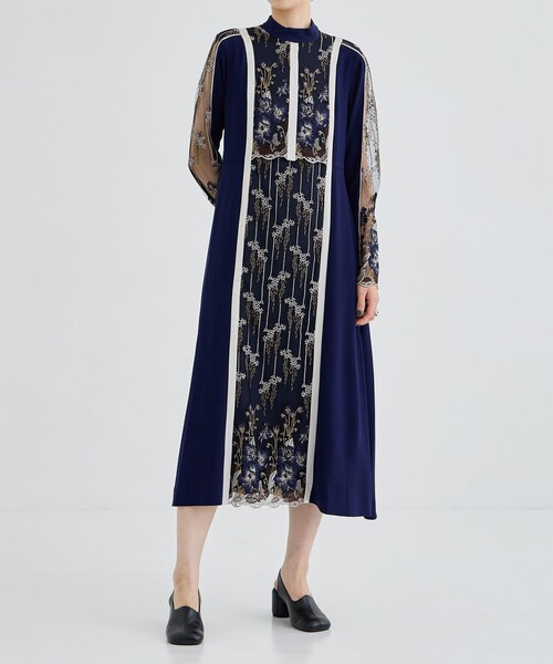 MURRAL(ミューラル)の「【MURRAL/ミューラル】Framed flower lace dress(ワンピース・レディース・ブラック/ネイビー・1/000)」の14枚目の写真