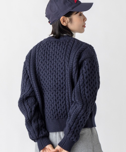 L.L.Bean（エルエルビーン）の「【JAPAN EDITION】ウェイン・フィッシャーマンズ・カーディガン（カーディガン/ボレロ・レディース・ネイビー/ダークネイビー/アイボリー・MEDIUM）」の13枚目の写真