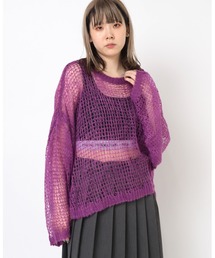 モヘアニット」に該当するパープル/紫色系のファッション通販